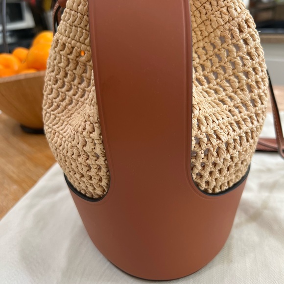 Loewe Small Balloon Bag Raffia and Tan Calfskin - Picture 3 of 7